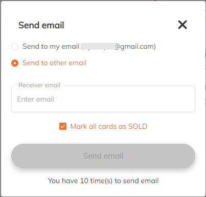 Send cards via email